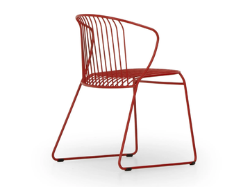 NOT OUT - Sled base metal garden chair by True Design - view 3